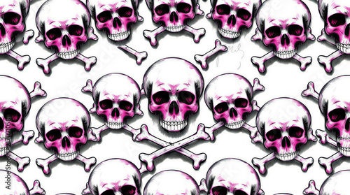 Skull and Crossbones Halloween Pattern Background Template
