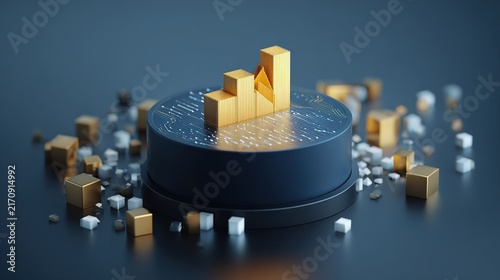 Isometric 3D Business Growth Concept Diorama
