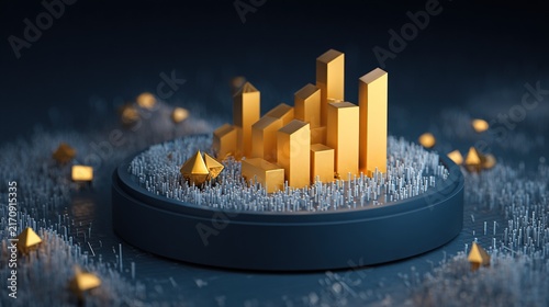 Isometric 3D Business Growth Concept Diorama