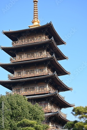 Sticker The pagoda of Buddhism Temple in Baoshan,China