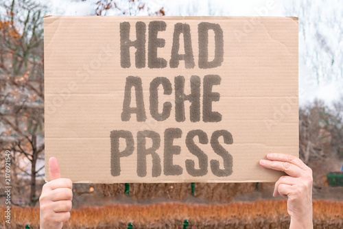 Foto "Head ache press" Headaches migraines from prolonged ear canal pressure