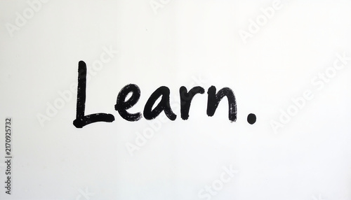 Learn motivational quote on white background
