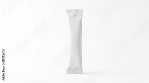 Blank white stick sachet mockup for coffee or sugar