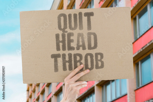Bild auf Leinwand "Quit head throb" Caffeine withdrawal headaches and fatigue upon abrupt cessation