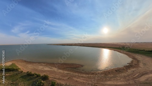 panoramic of a rural lake