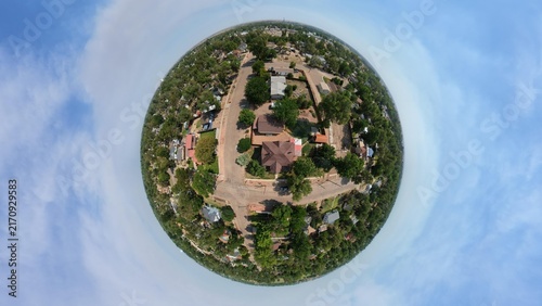 360 globe of small town
