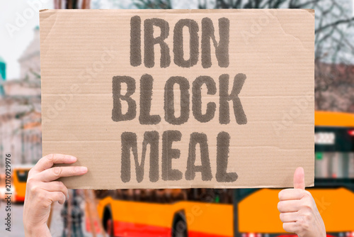 Quadro su tela "Iron block meal" Iron absorption inhibited especially when taken with meals