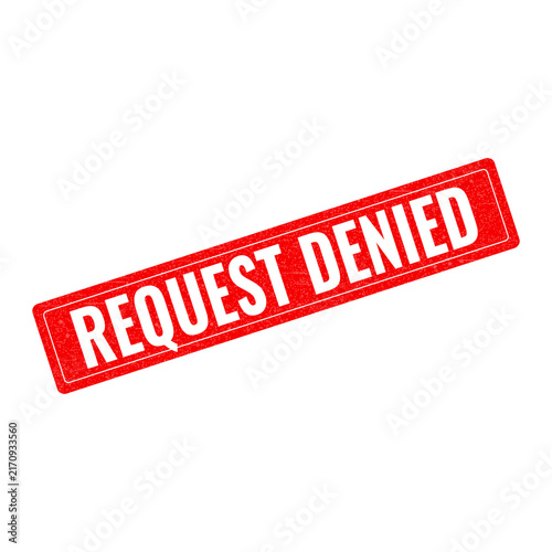 Red denied request stamp on white background isolated on transparent background