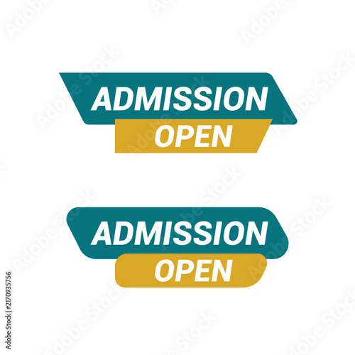 Admission open text sign typography vector illustration.