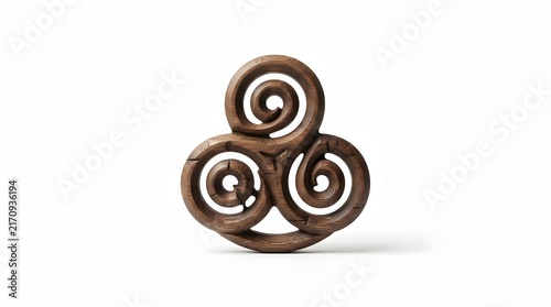 Decorative wooden spiral sculpture for home decor and interior design