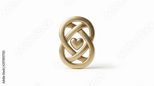 Abstract Golden Knot Sculpture for Modern Art and Decor