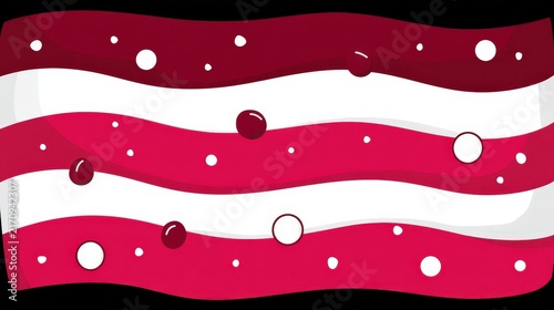 Abstract Modern Art Background with Wavy Stripes and Circular Elements