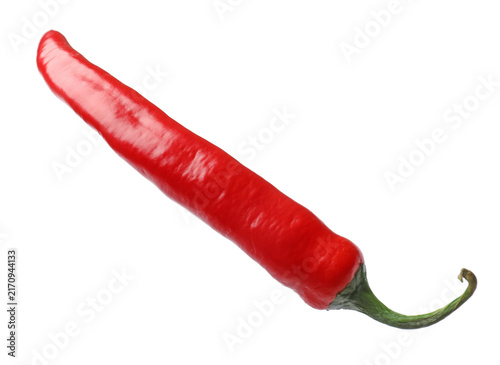 Foto Aromatic spice. One chili pepper isolated on white