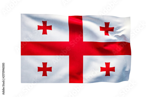 Foto Waving flag of georgia national symbol isolated on transparent background digital design