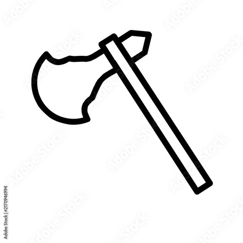 Axe Tool Outline Icon Vector