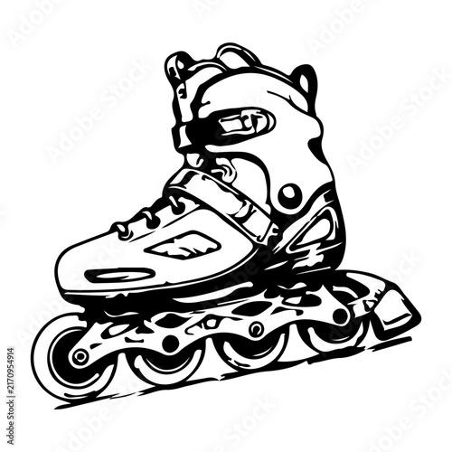 Hand Drawn Sport Inline Roller Skate Illustration