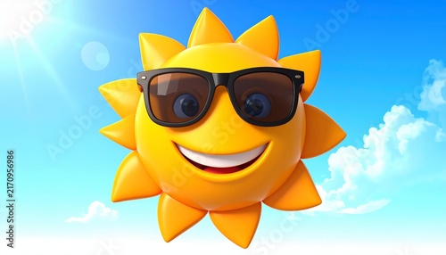 playful summer sun mascot