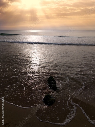 sunset over the sea in el Pinet of the Elche in Alicante provincia, Spain