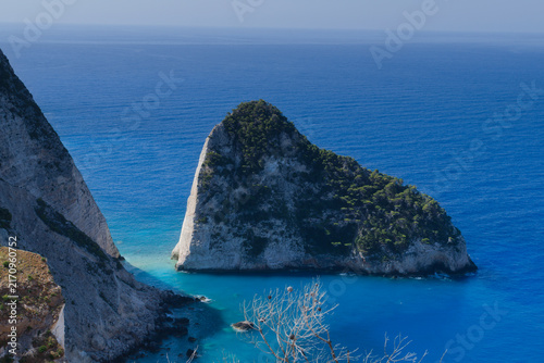 zakynthos azure water and view of rock formation