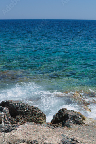 water splashing greece porto roxa beach