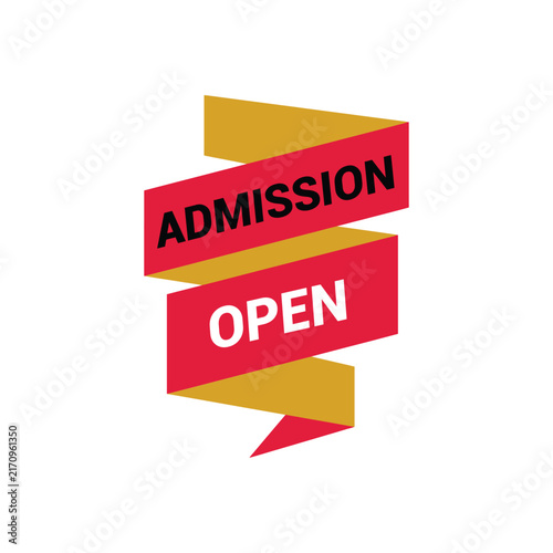 Admission open text sign typography vector