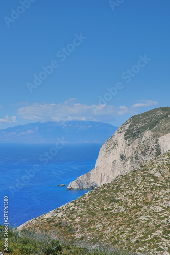 beautiful landscape at zakynthos and kefalonia in the background