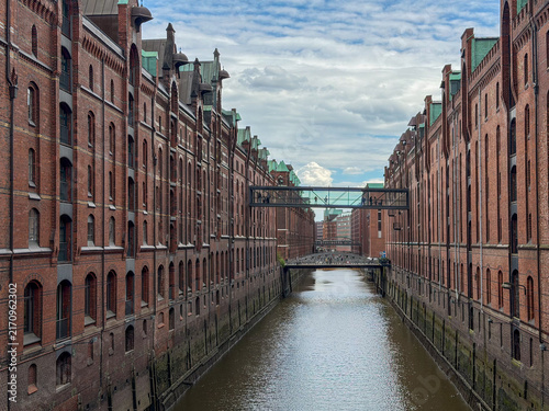 Photography Historic Speicherstadt Warehouses and Canal in Hamburg, Germany