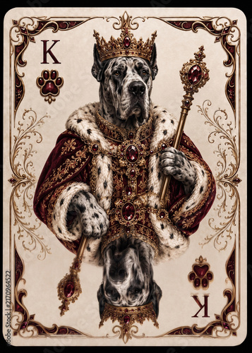 Luxury Animal Playing Card Illustration in Ornate Vintage Style