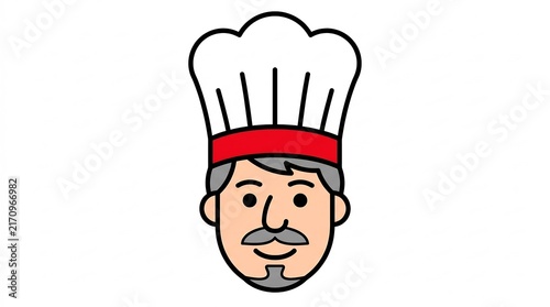 Chef cartoon character icon illustration on white background