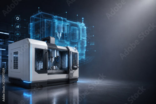 Digital twin technology of industrial CNC machine for smart factory manufacturing optimization.