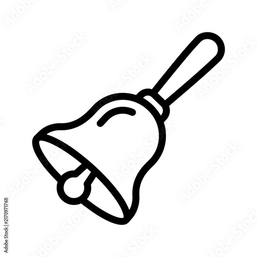 School Hand Bell Line Icon