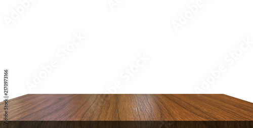 Empty Wooden Table Top Surface with Blur Coffee Shop Cafe Restaurant Interior Background for Product Display Montage Presentation Mockup Warm Light Modern Interior Space Copy Space Backdrop.