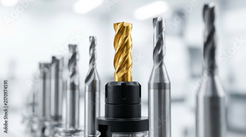 CNC machine milling cutter tools with interchangeable tungsten carbide heads.