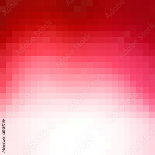 Картината върху платно Abstract pixel background with a gradient transition from deep red to pure white color