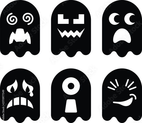 Ghost Emoji Expression Icons Pack (Crying Angry Curious)