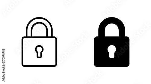 Padlock security icon set isolated on transparent background