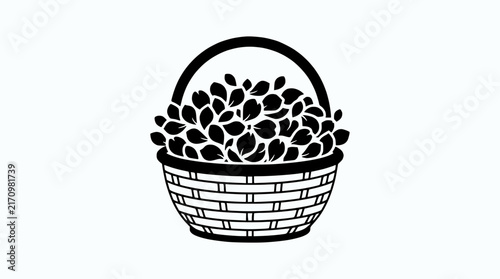 Woven Basket Filled With Petals