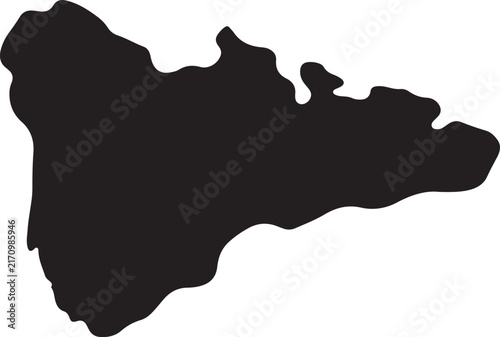 Flat black silhouette shape of the island of Gran Canaria in Spain