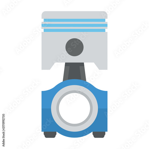 Piston and connecting rod engine component illustration