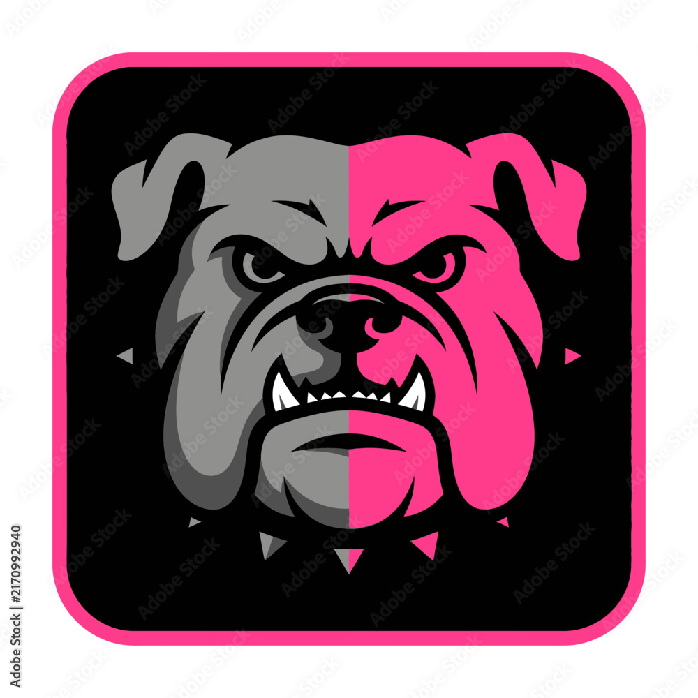Fototapeta premium Aggressive Bulldog Head Mascot Logo Design Template