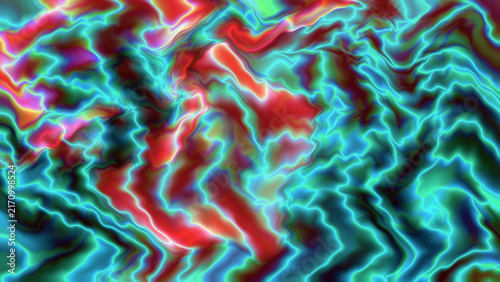 Abstract vibrant iridescent neon ripple texture background with distortion 