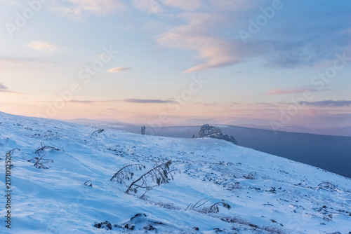 Snow on Manpupuner plateau, Komi Republic, Russia