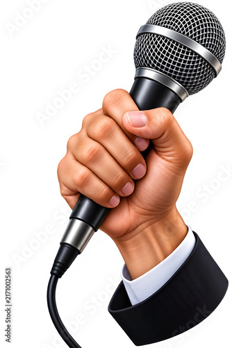 hand holding microphone