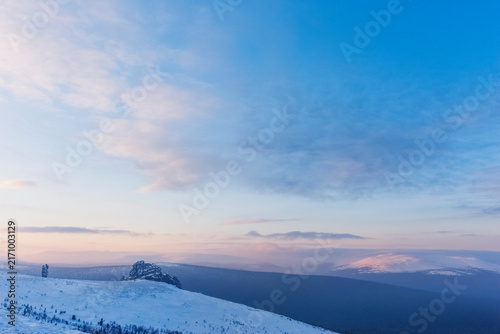 Snow on Manpupuner plateau, Komi Republic, Russia