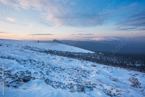 Snow on Manpupuner plateau, Komi Republic, Russia