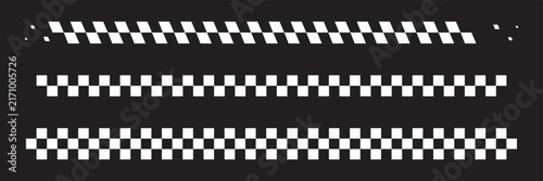 Race flag  Border Ribbon, Square racing checkerboard, Rally checkerboard, Chessboard geometric pattern. Finish racing frame. Racing stripe as a flag. Race Finish line Stripe with a checkered texture. 