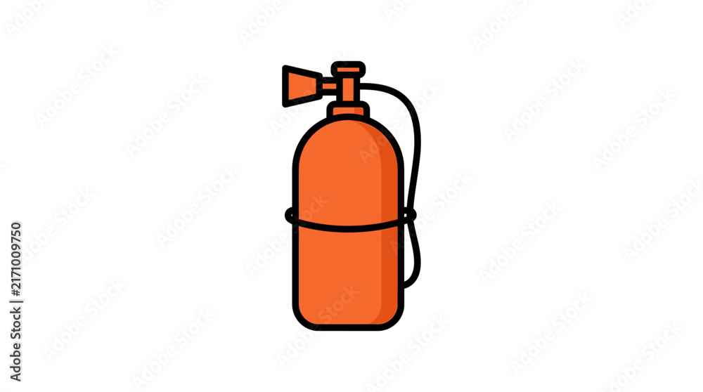 Obraz premium Orange sci-fi oxygen tank or fuel canister.