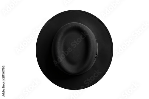 Obraz na płótnie Black bowler hat viewed from above
