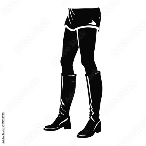 Lower Body and Legs Wearing Fashionable Knee High Boots for Footwear Blogs, Fashion Websites, Shoe Catalog Graphics, and Style Media