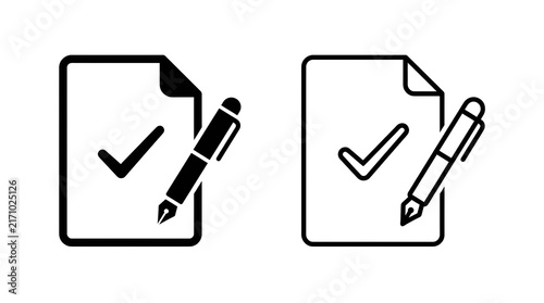 Tapety artystyczne Checked document icon with pen